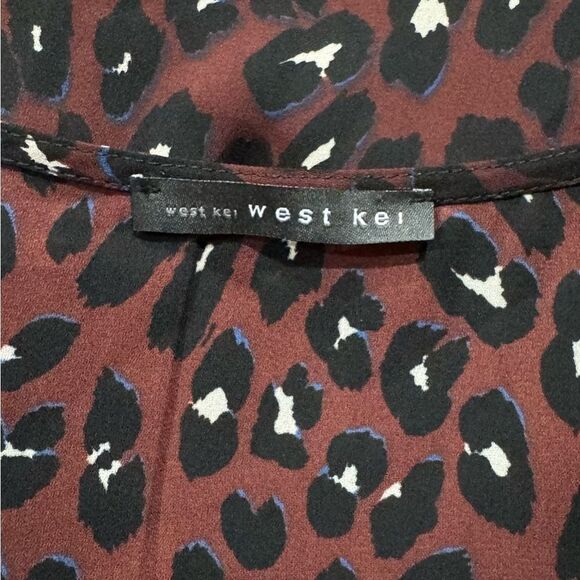 Stitch Fix West Kai Allan Surplice Tie Sleeve High Low Blouse Women’s Large - Picture 2 of 4